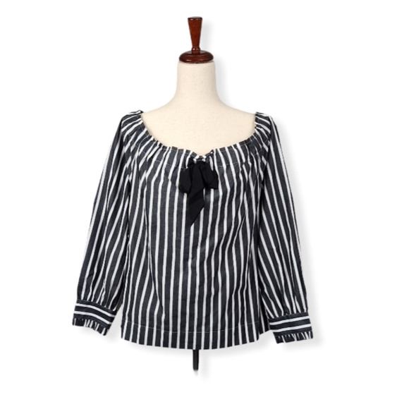 NWT J. Crew Off The Shoulder Striped Top - Picture 1 of 3